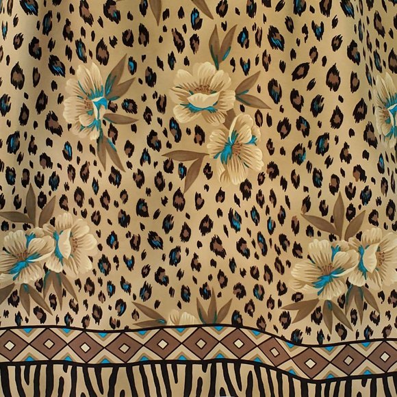 Vintage Hawaiian Floral Animal Print Dress Women's 10 Short Sleeve Back Zip - Picture 11 of 12